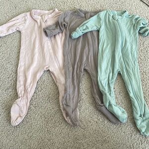 Kyte nb zipper footed onesie bundle of 3